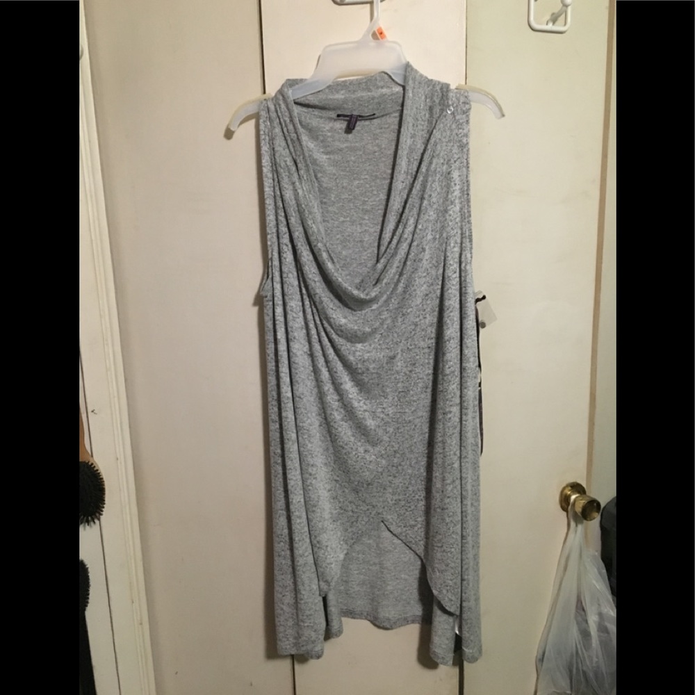 Olivia Sky Gray Sleeveless Cardigan